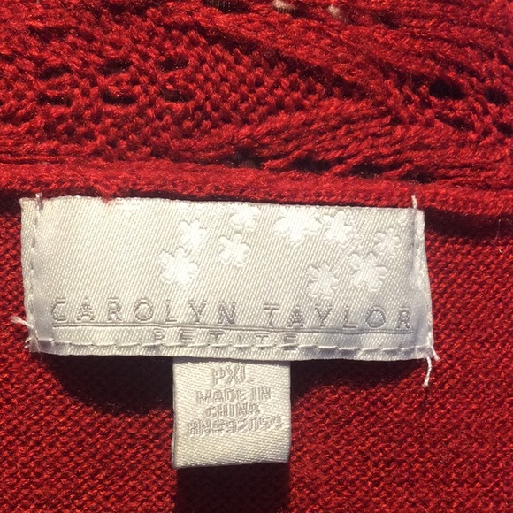 GUC Carolyn Taylor Red Open Cardigan, PXL - Picture 6 of 7